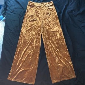 Wide Leg Crushed Velvet Pant